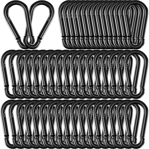 50 Pcs 3" Heavy Duty Spring Snap Hook Carabiners, M8 5/16" Galvanized Steel by SEUNGCH