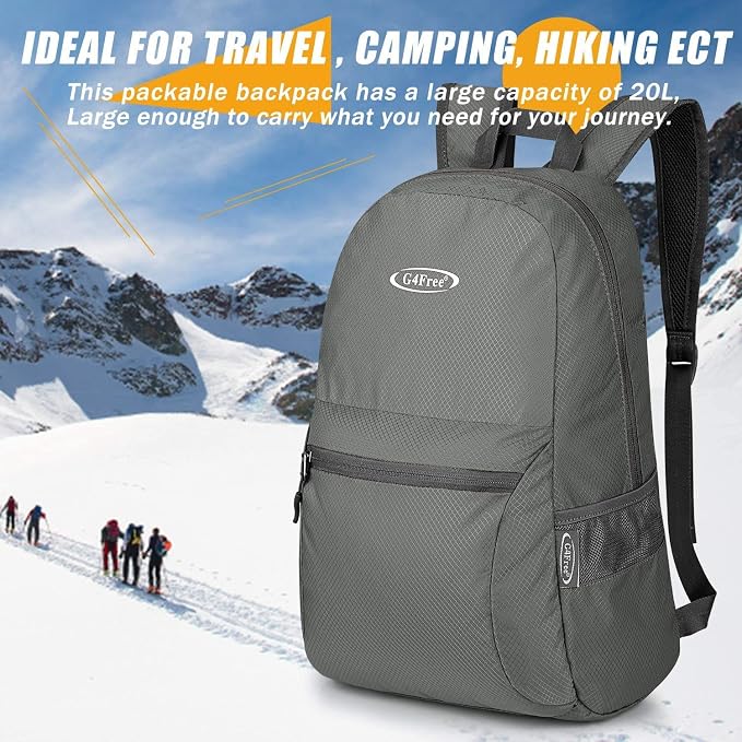 G4Free 20L Lightweight Packable Backpack Travel Hiking Daypack Foldable Backpack - Image 6