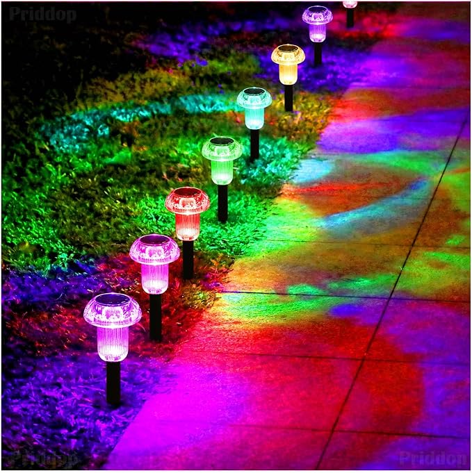 Priddop Solar Lights Outdoor Pathway Waterproof 12 Pack Color Changing LED - Image 8