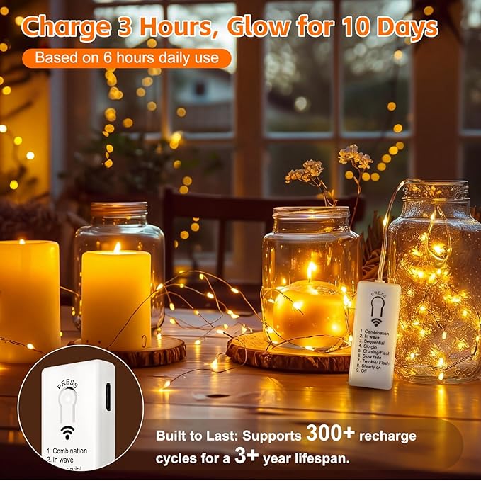 6 Pack Rechargeable Fairy Lights - Image 2