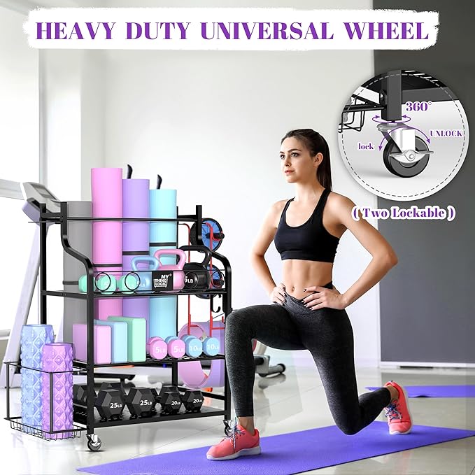 Mythinglogic Yoga Mat Storage Racks, Home Gym Storage Rack - Image 7