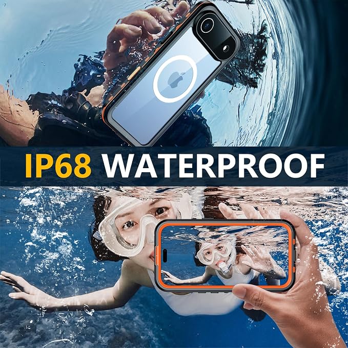 Red2Fire for iPhone Air Case Waterproof, Phone Case 6.5" Orange/Clear - Image 2