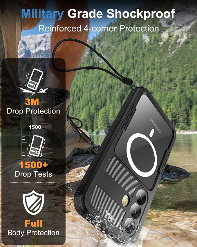 for Samsung Galaxy S25 Waterproof Case, Magnetic Heavy Duty Military Grade - Image 5