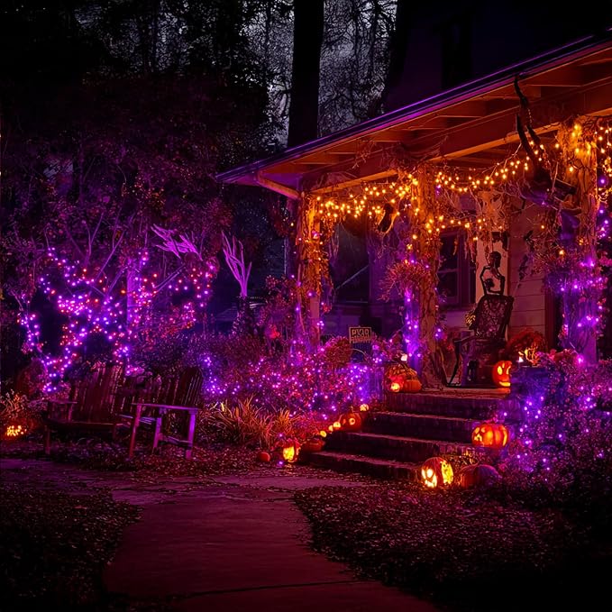 Dazzle Bright Halloween String Lights, 600 LED 196 FT Waterproof Black Wire - Image 6