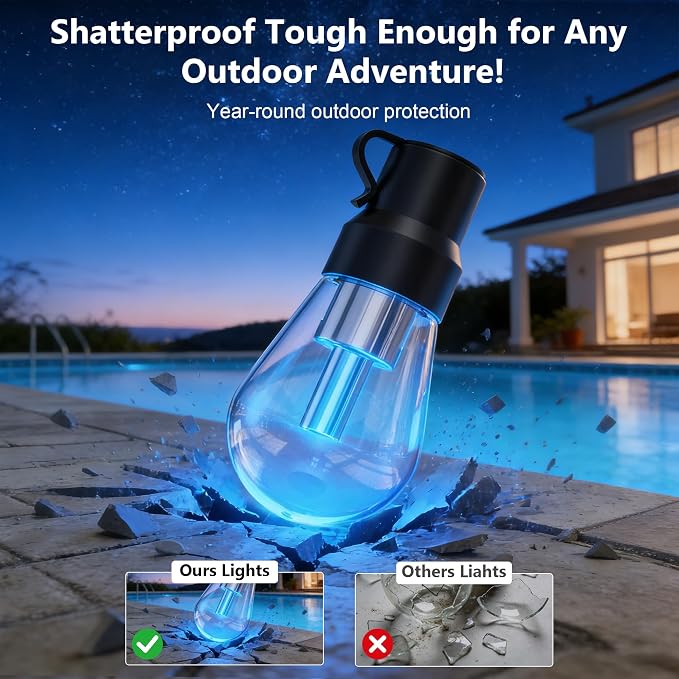 Beizelte Outdoor String Lights, 150FT RGB+IC Outside Light Dimmable - Image 4