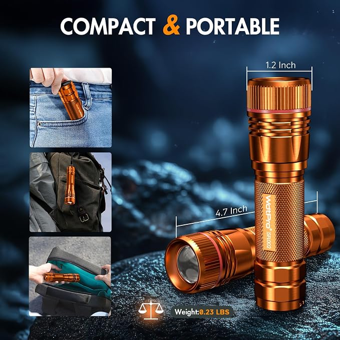 WdtPro Rechargeable Flashlights High Lumens, 1 Pack 10H Long Lasting Super - Image 5