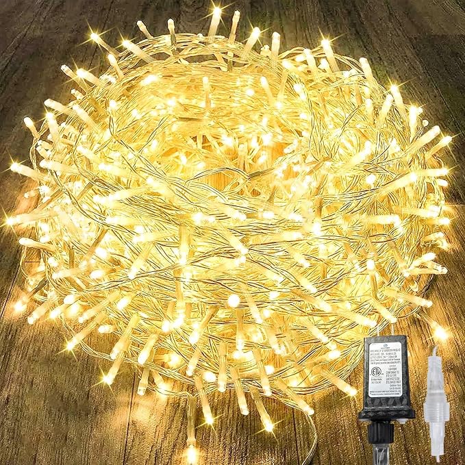 288FT 800LED Extra-Long String Lights Indoor Outdoor Clear Wire, Warm White by KAQ