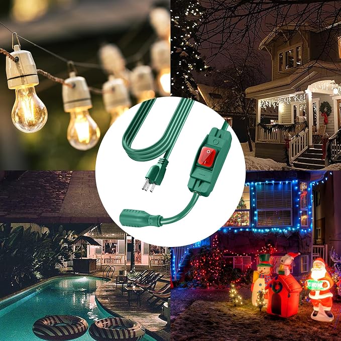 Extension Cord with Switch On/Off Waterproof Switch 10Ft No Plugging and - Image 5