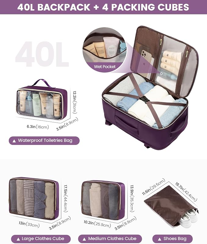 LOVEVOOK Large Travel Backpack for Women, TSA Carry on Backpack for Airplanes - Image 5