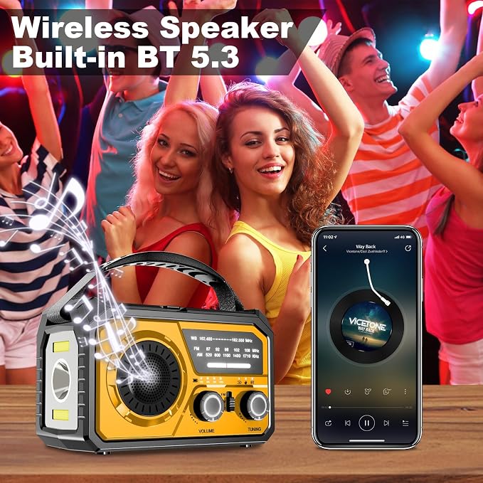 16000mAh Hand Crank Emergency Weather Radio - Image 7