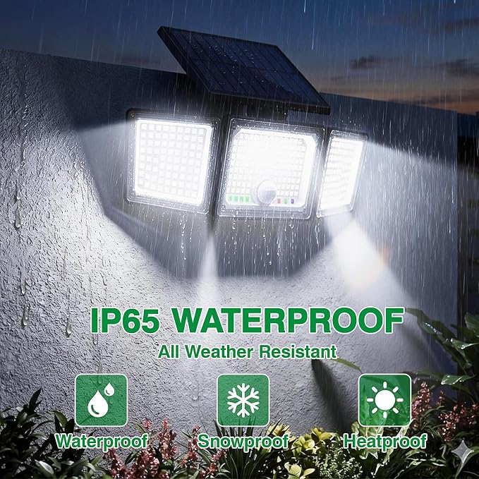 Solar Outdoor Lights Motion Sensor, 2500LM 286 LED Security Flood Lights - Image 5