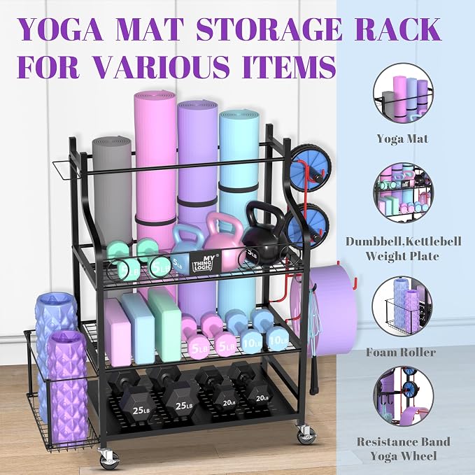 Mythinglogic Yoga Mat Storage Racks, Home Gym Storage Rack - Image 3