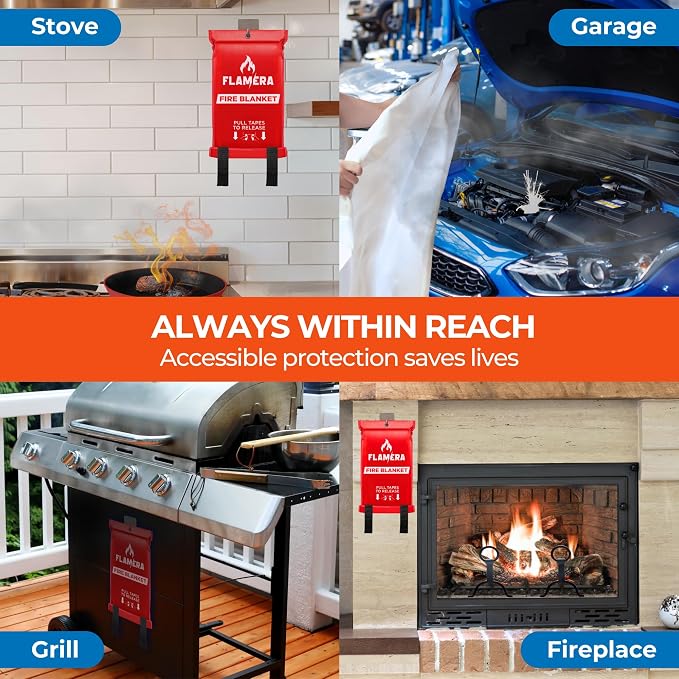 Emergency Fire Blanket for Home and Kitchen Fireproof and Fire Suppression - Image 6