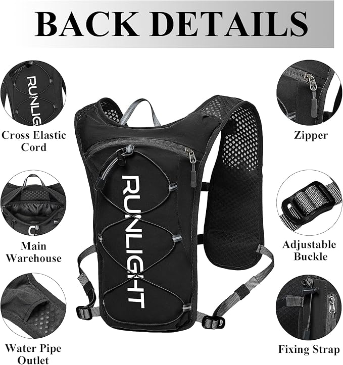 Runlight Running Vest for Women Men Lightweight Hydration Backpack Pack - Image 2