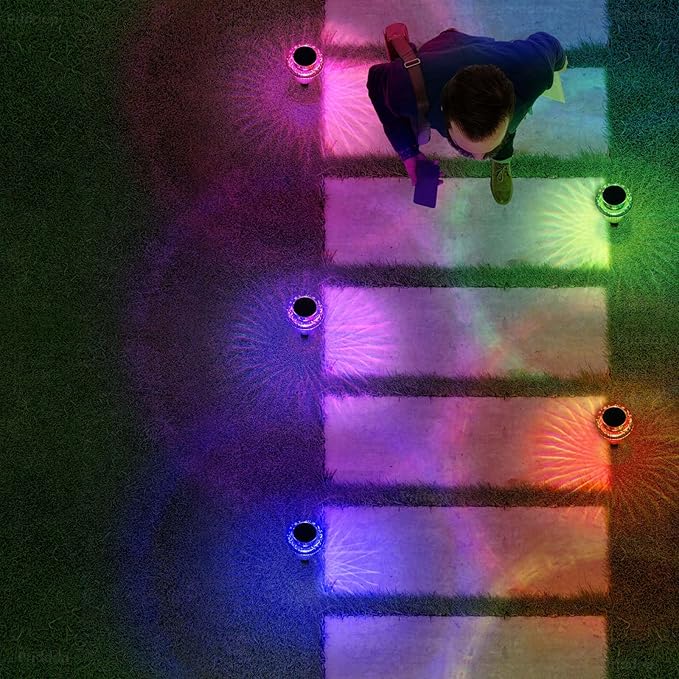 Priddop Solar Lights Outdoor Pathway Waterproof 12 Pack Color Changing LED - Image 7