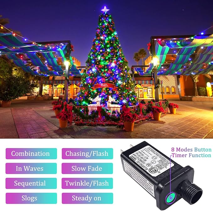 JMEXSUSS 500 LED Christmas Lights Outdoor Waterproof, 8 Modes Twinkle Fairy - Image 6