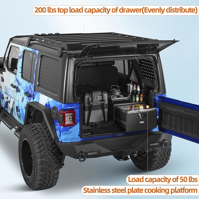 Hooke Road JK/JL/Bronco Trunk Sliding Drawer System & Fridge Slide Mount - Image 3