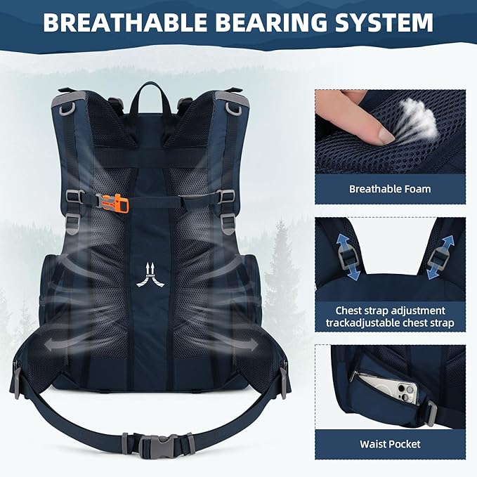Maelstrom Hiking Backpack, 40L Waterproof Camping Daypack - Image 5