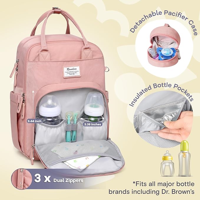 RUVALINO Diaper Bag Backpack, Maternity Baby Changing Bags - Image 2