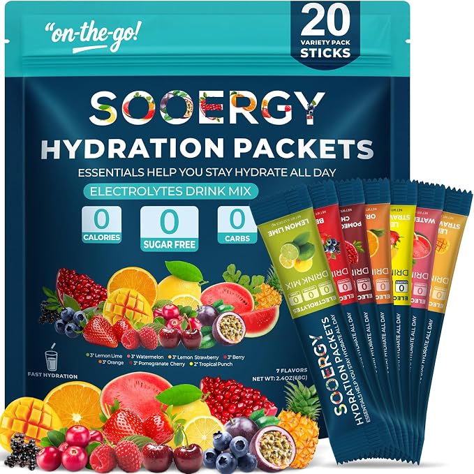 Electrolytes Powder Packets Sugar Free Hydration Packets, 7 Flavors Liquid - Image 2