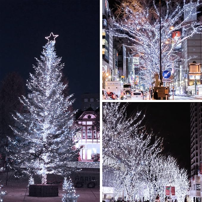 Solar String Lights Outdoor, 4 Pack Each 100 LED Solar Twinkle Lights - Image 2