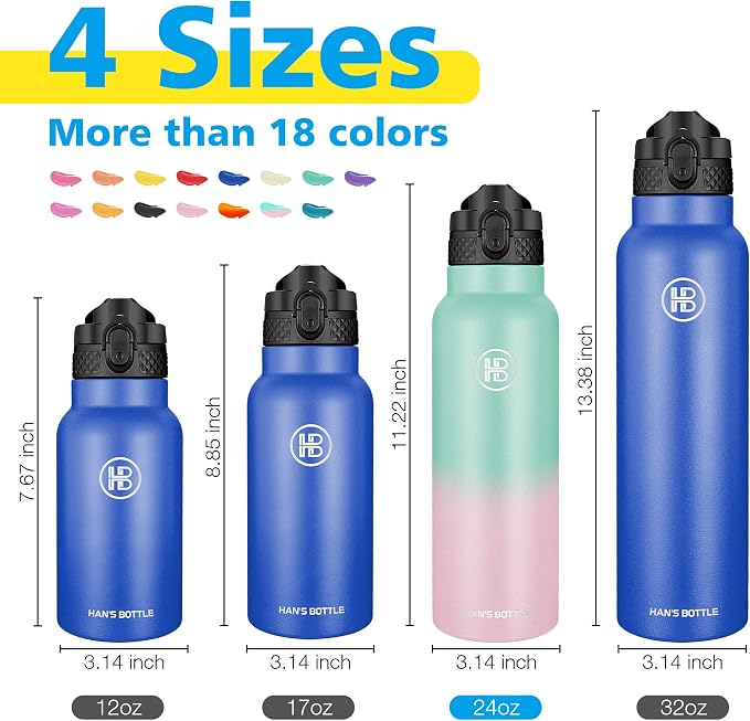Han's Bottle Sports Water Bottle - 24 Oz - Image 2