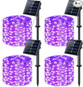 JMEXSUSS 4 Pack Purple Solar String Lights Outdoor Waterproof, 100 LED 33ft by JMEXSUSS