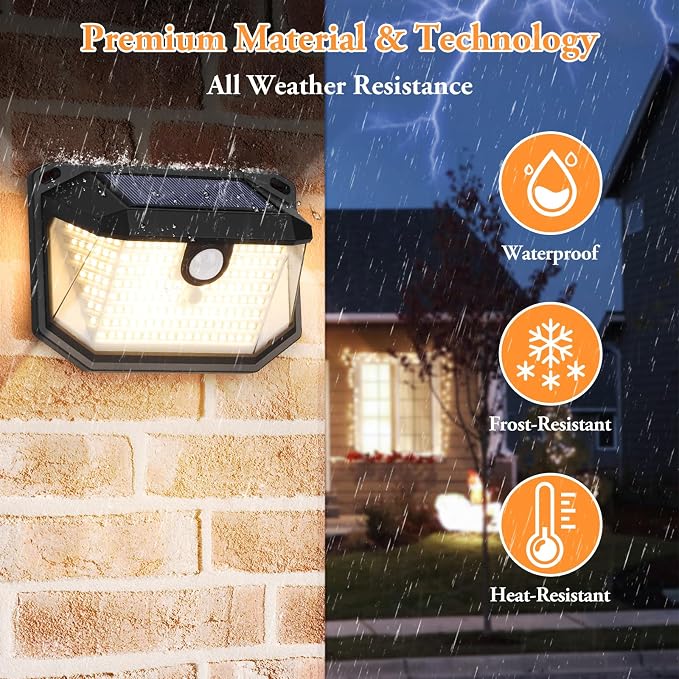 2-Pack Solar Outdoor Lights, Super Bright Solar Powered Motion Sensor Outdoor - Image 5