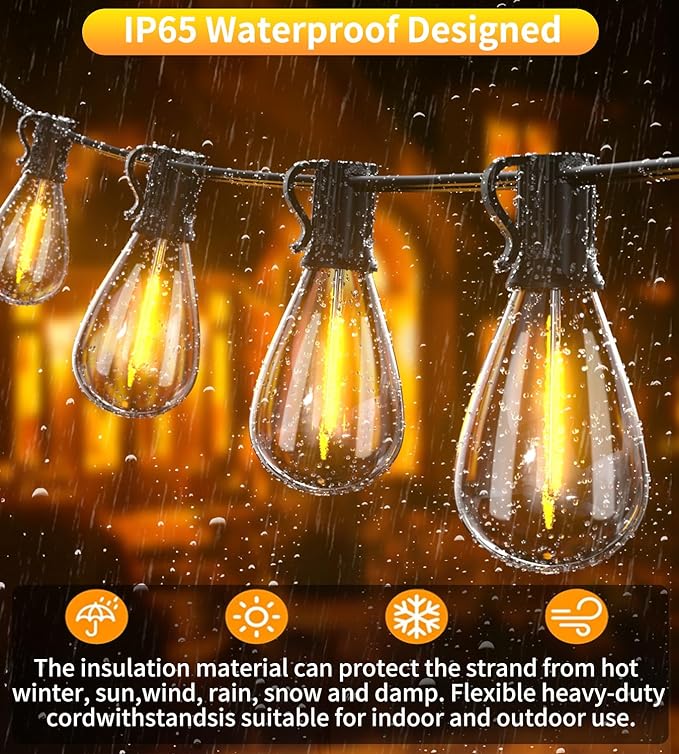 Tenmiro 120FT Outdoor String Lights, Ultra Long Waterproof 30+2 Edison - Image 4