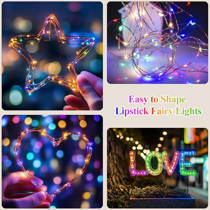 66FT Multicolor Fairy Lights Battery Operated, 100 LED Twinkle Lights - Image 6