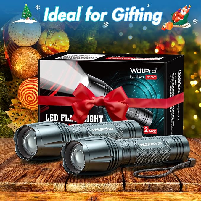 WdtPro LED Flashlight High Lumens SR2000 Pro, 2 Pack Brighter Tactical - Image 7