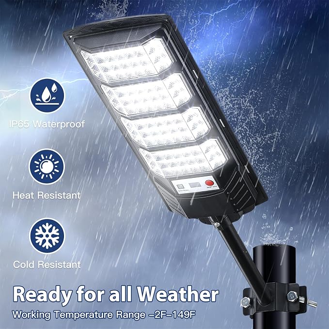 Yusist 2 Pack Solar Street Lights Outdoor Waterproof, 6500K LED Motion Sensor - Image 6