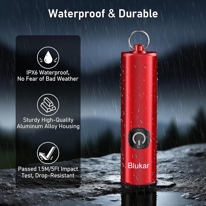 Blukar Rechargeable EDC Flashlight, Mini Keychain Flash Light - Image 7
