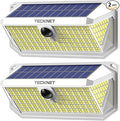 TECKNET 416 LED Solar Powered Outdoor Lights, 270° Angle & 3 Lighting Modes by Tecknet
