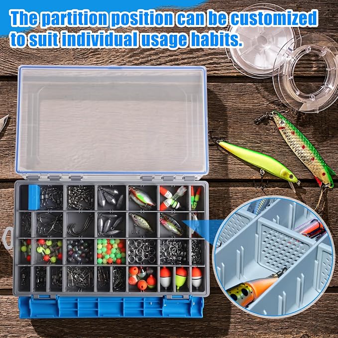 Junkin 6 Pack 3700 Fishing Tackle Boxes Waterproof, Large Blue Lure Organizer - Image 6