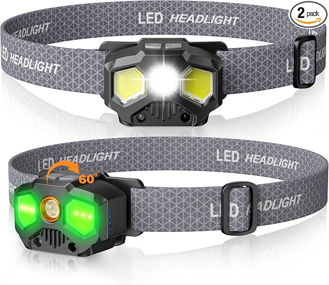 HOKOILN Rechargeable Headlamp, 2 Pack 1400 Lumens LED Headlamps by HOKOILN