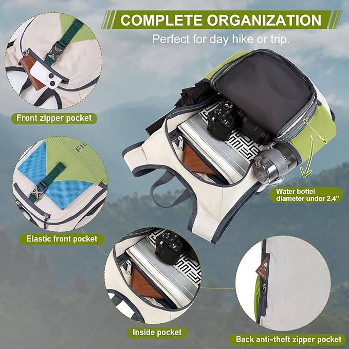FIORETTO 15L Hiking Backpack for Women Men Mini Packable Backpack Lightweight - Image 4