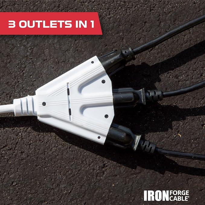 Iron Forge Cable 50ft White Outdoor Extension Cord - Image 6