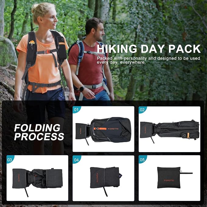 FIORETTO 20L Hiking Backpack for Women Men Mini Packable Backpack Lightweight - Image 8