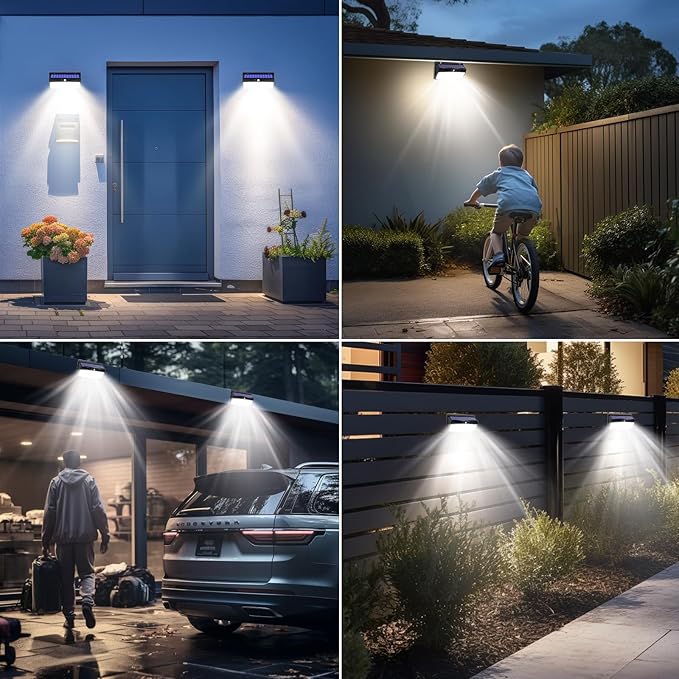 4 Pack 368 LED Solar Motion Sensor Lights Outdoor, Solar Fence Lights - Image 5
