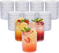 YOUBET 24PCS Plastic Hobnail Drinking Glasses - 14 Oz Clear Vintage Glasses by YOUBET