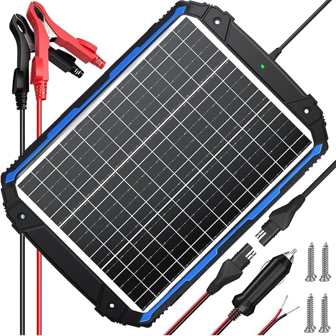 SUNER POWER 25W 12V Solar Battery Trickle Charger & Maintainer PRO, Built-in by SUNERPOWER