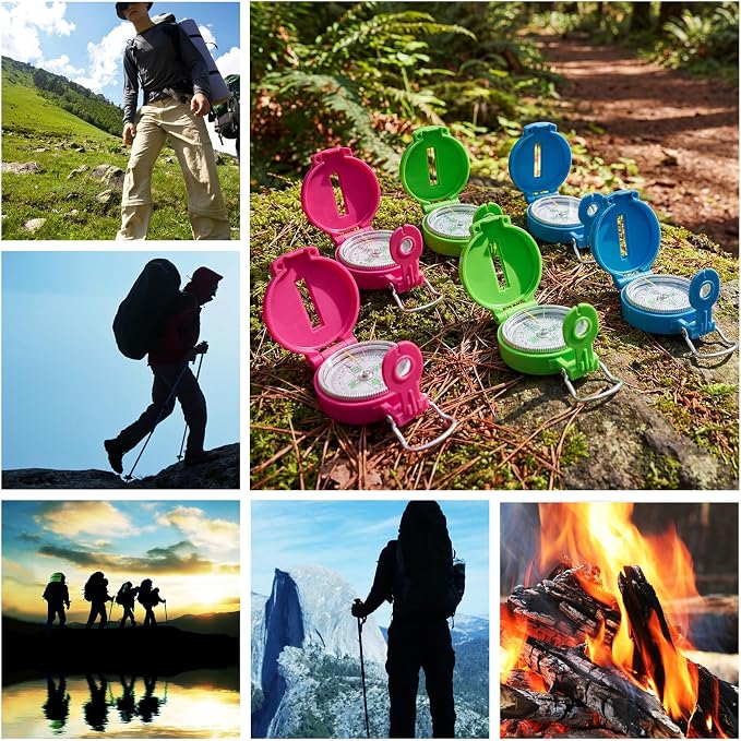 Sabary 6 Pack Multi-Color Mini Lensatic Compass - Image 5