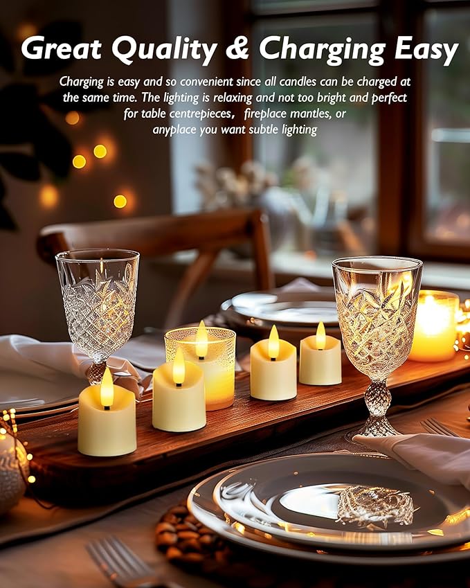 Homemory Rechargeable Flameless Candles, 2/4/6/8H Timer LED Votive Candles - Image 6