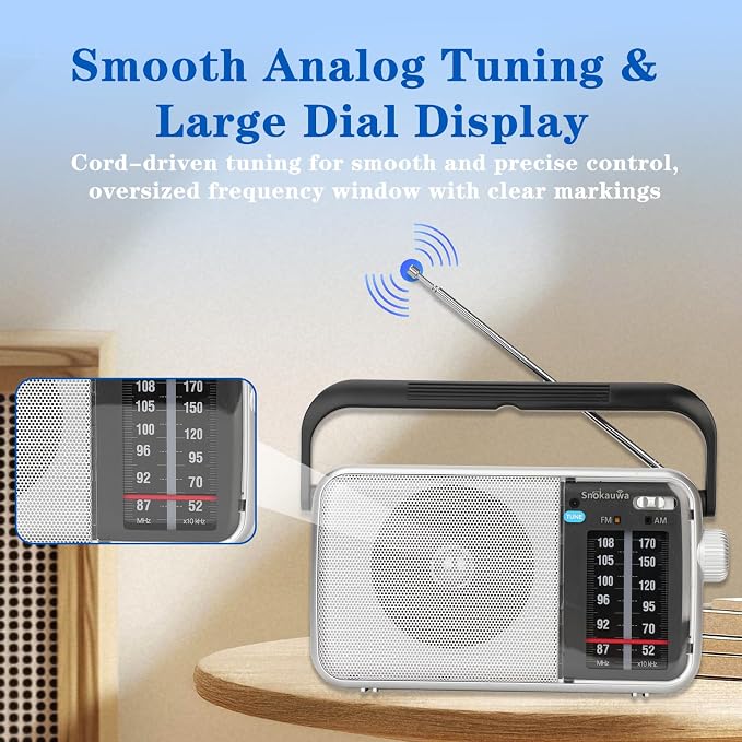 AM FM Radio Portable, Transistor Radio, Battery Powered or Mains Operated - Image 2