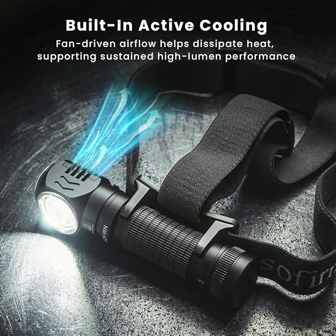 sofirn HS45 Rechargeable Headlamp 3200 Lumens, Active Cooling Fan, 210H Long - Image 2
