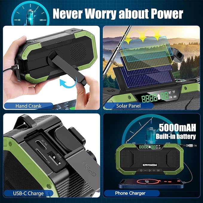 Hand Crank Solar Power Emergency Radio - Image 2