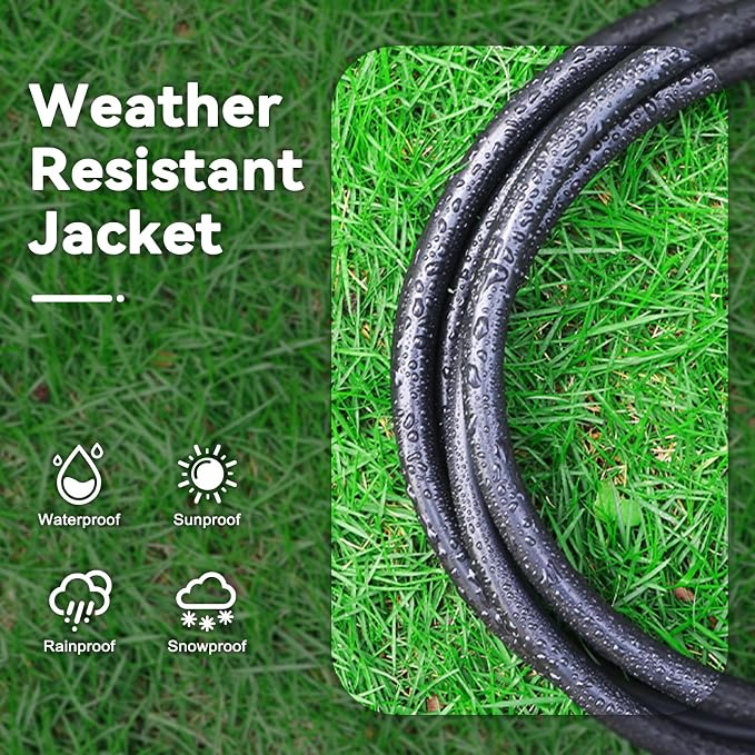 25FT 12/3 Extension Cord Heavy Duty Black 3-Outlet Indoor/Outdoor SJTW Lighted - Image 7