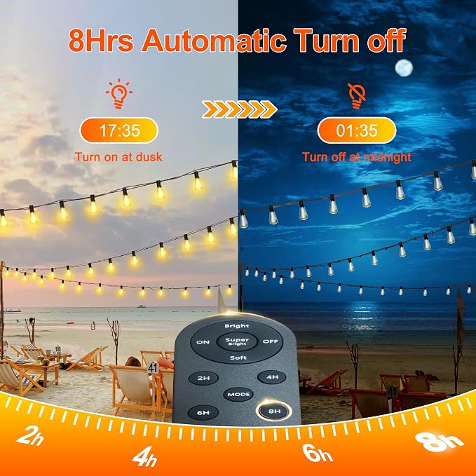Stright 55FT Solar String Lights Outside Waterproof Remote Control - Image 8