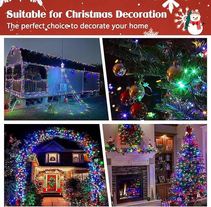 2-Pack Connectable Christmas Lights Outdoor, Total 164FT 400LED Christmas - Image 2